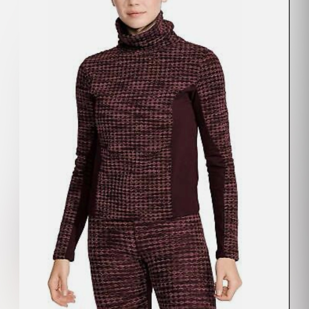 Nike Pro Hyperwarm Mock Neck Long Sleeve Top in Burgundy Size 2X